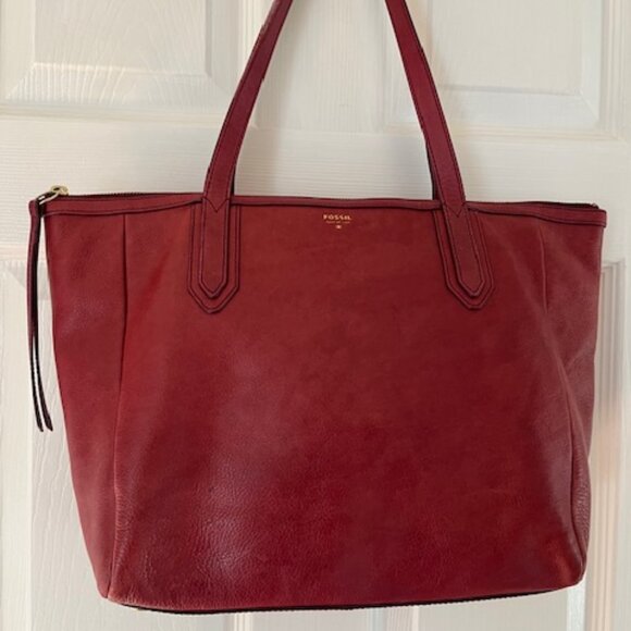 FOSSIL | Sydney Zip Top Leather Tote Shoulder Bag - Picture 15 of 16